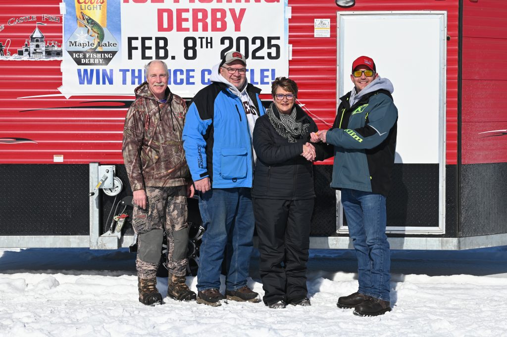 Julie Hudek maple Lake winner of the 2025 yellow fish house raffle