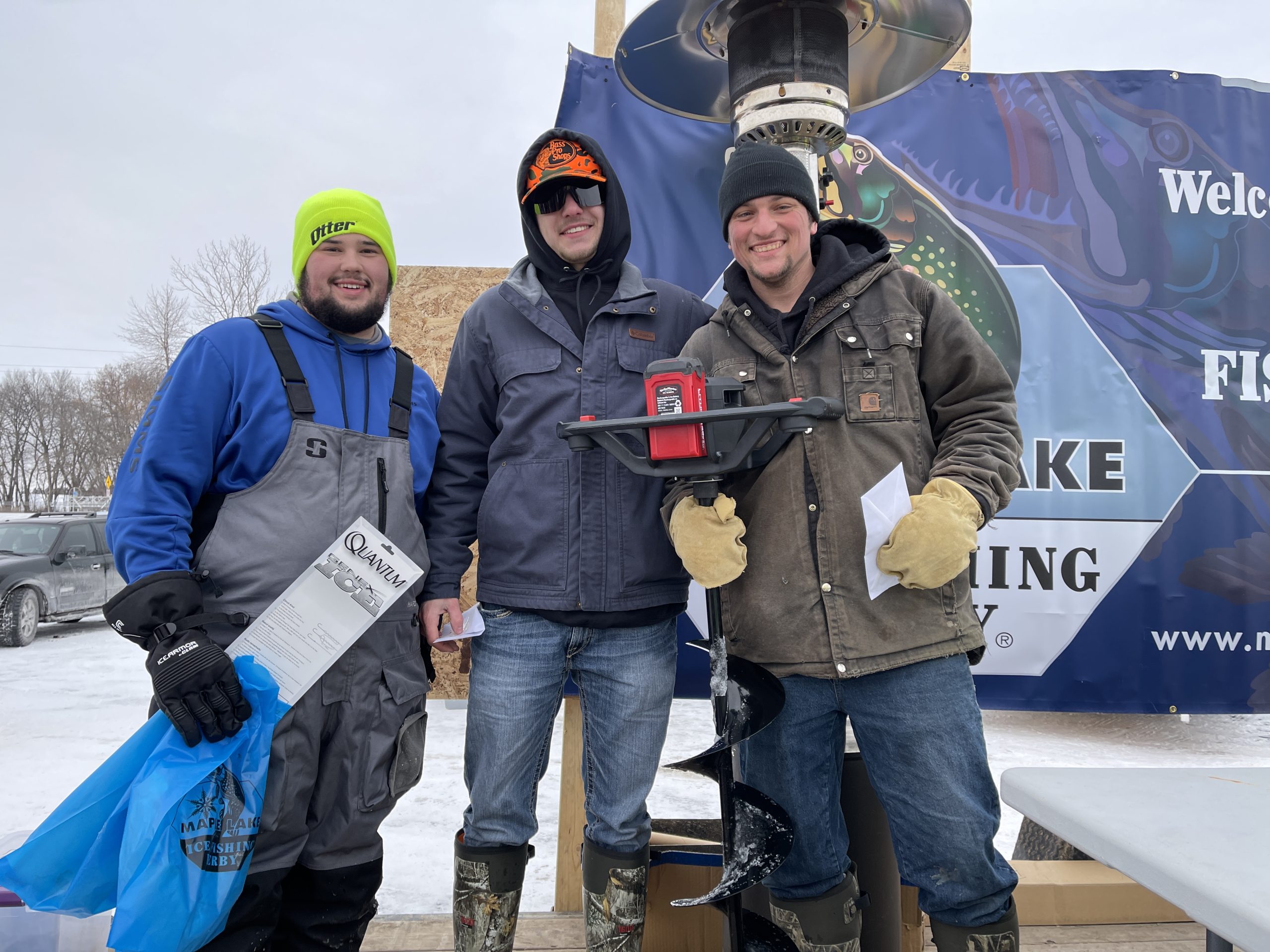 Ice Auger Drilling Contest  Maple Lake MN Fishing Derby